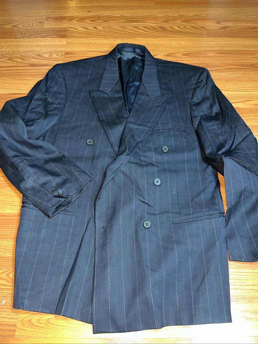 Givenchy Navy Pinstripe Double-Breasted Blazer